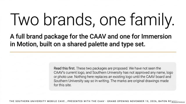 First slide of the Brand package deck